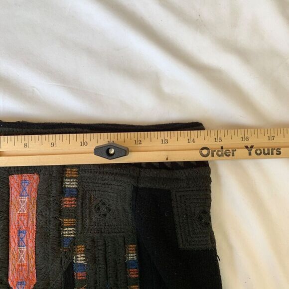 Free People New Romantics Mini Skirt Tribal Cheer Aztec Black XS Embroidered - Picture 6 of 11